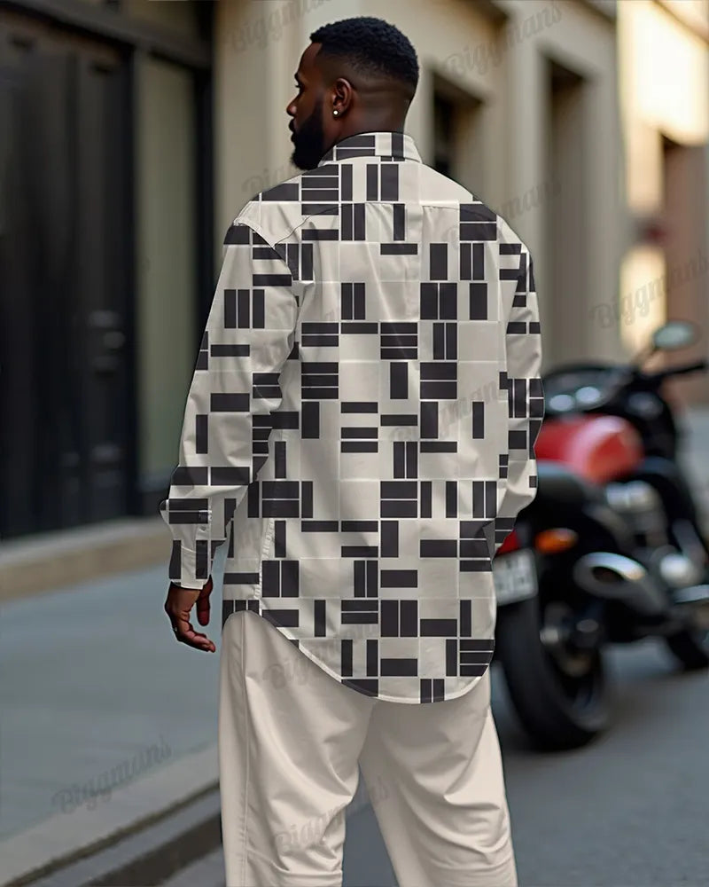 Big & Tall Geometric Two-piece Set for big men view 2