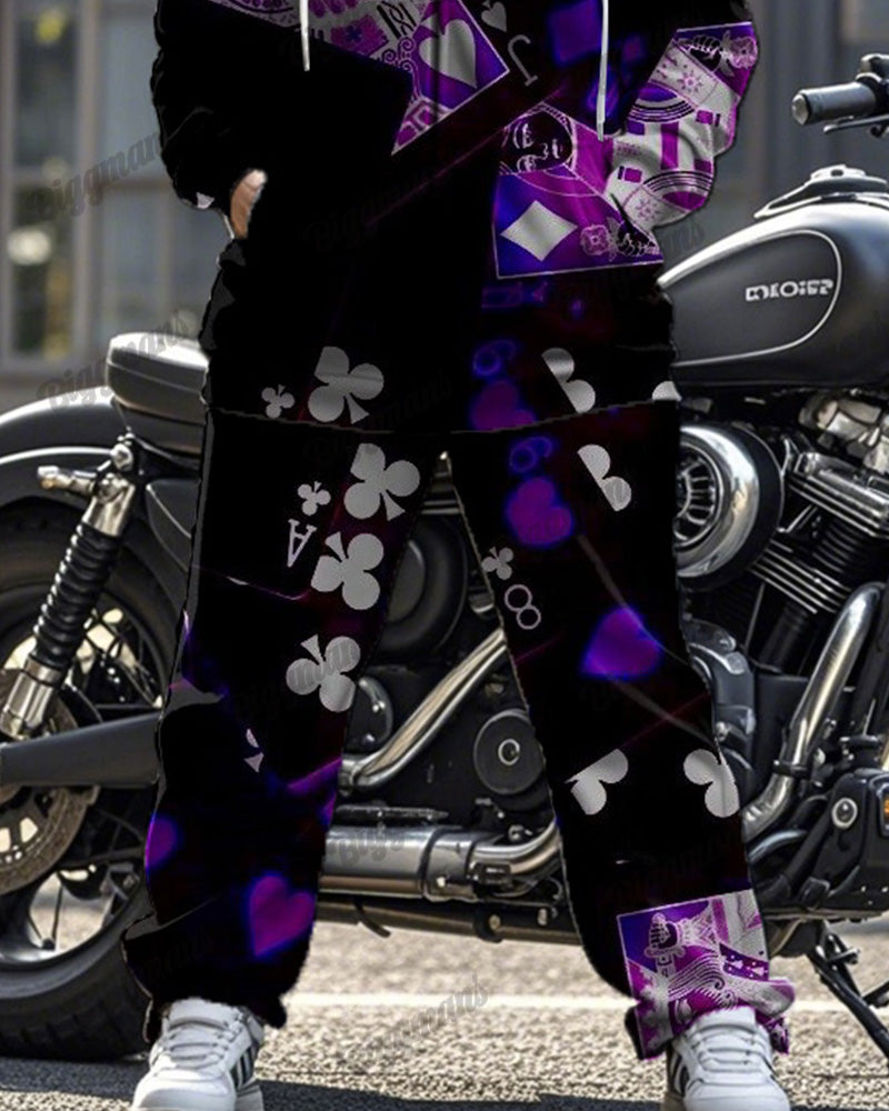 Big & Tall Graphic Hoodie Sweatpants Set for big men view 3