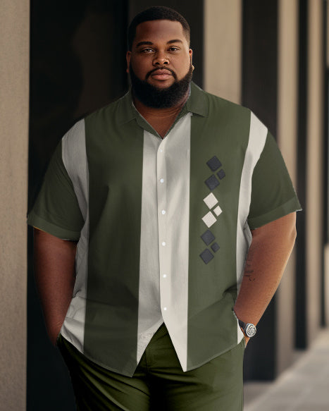 Big & Tall Graphic Business Casual T-Shirt Pants Set for big men view 2