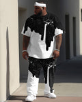 Big & Tall Graphic Streetwear T-Shirt Pants Set for big men view 1