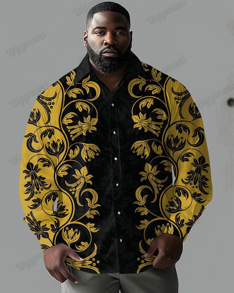 Big & Tall Gradient Graphic Shirt Pants Set for big men