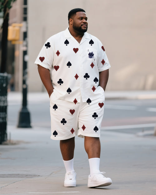 Big & Tall Graphic T-Shirt Shorts Set for big men view 1