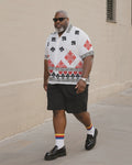 Big & Tall Graphic T-Shirt Shorts Set for big men view 1