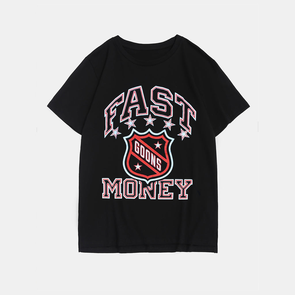 Big & Tall Black Graphic Streetwear T-Shirt for big men view 2