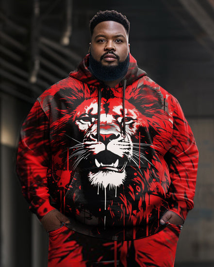 Big & Tall Graffiti Vintage Hoodie Sweatpants Set for big men view 2