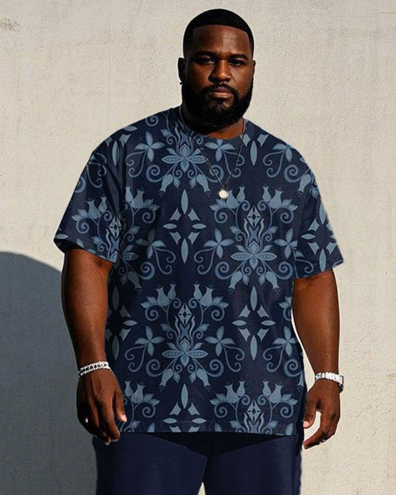 Big & Tall Graphic Vintage T-Shirt Pants Set for big men view 2