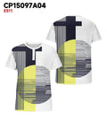 Big & Tall Colorblock Geometric Striped T-Shirt for big men view 3