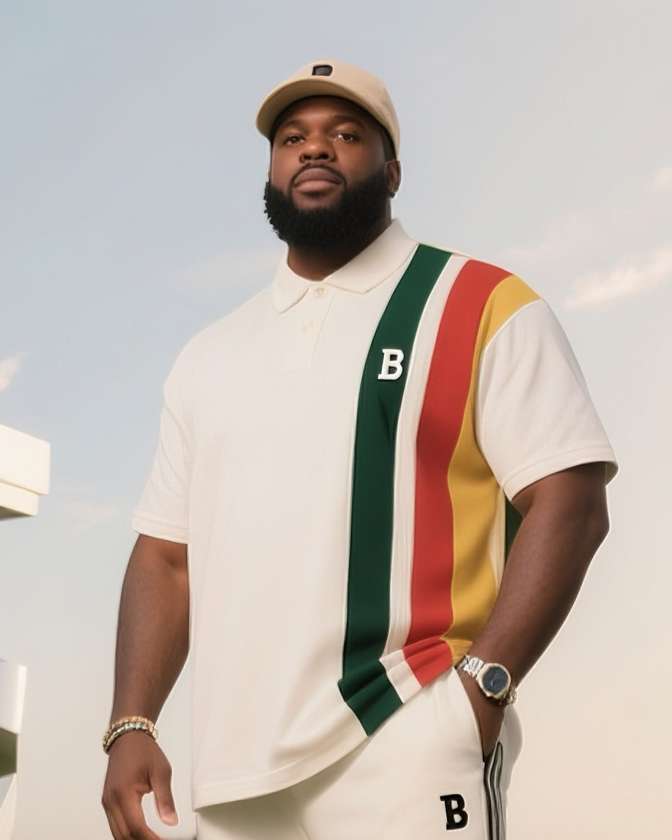 Big & Tall White Striped Jeans for big men view 2