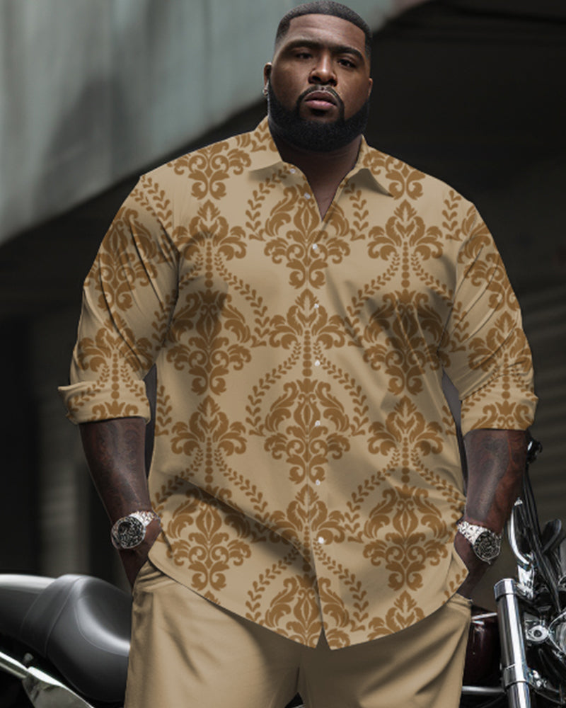 Big & Tall Business Casual Streetwear Two-piece Set for big men view 2