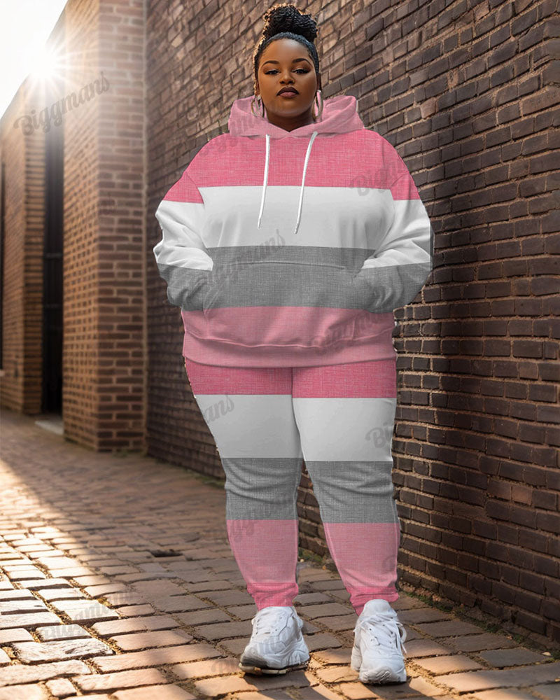 Big & Tall Colorblock Graphic Hoodie Sweatpants Set for big men view 1