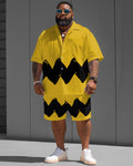 Big & Tall Vintage T-Shirt Shorts Set for big men view 1