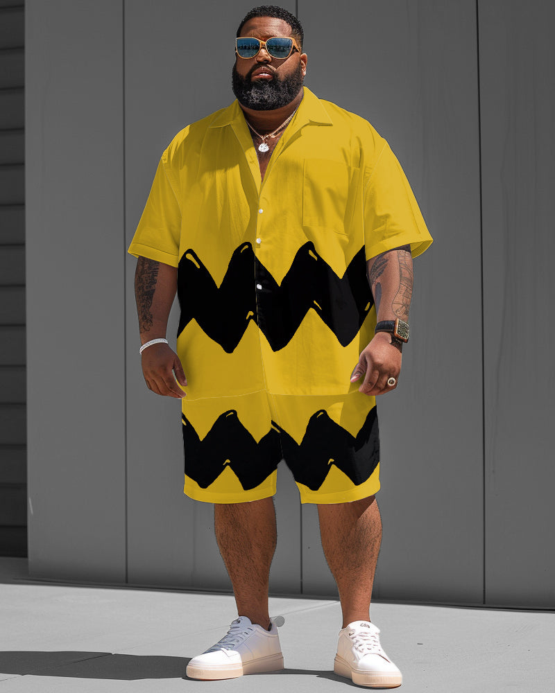 Big & Tall Vintage T-Shirt Shorts Set for big men view 1