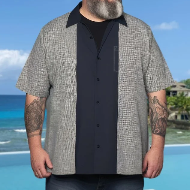 Big & Tall Colorblock Short Sleeve Shirt for big men view 2