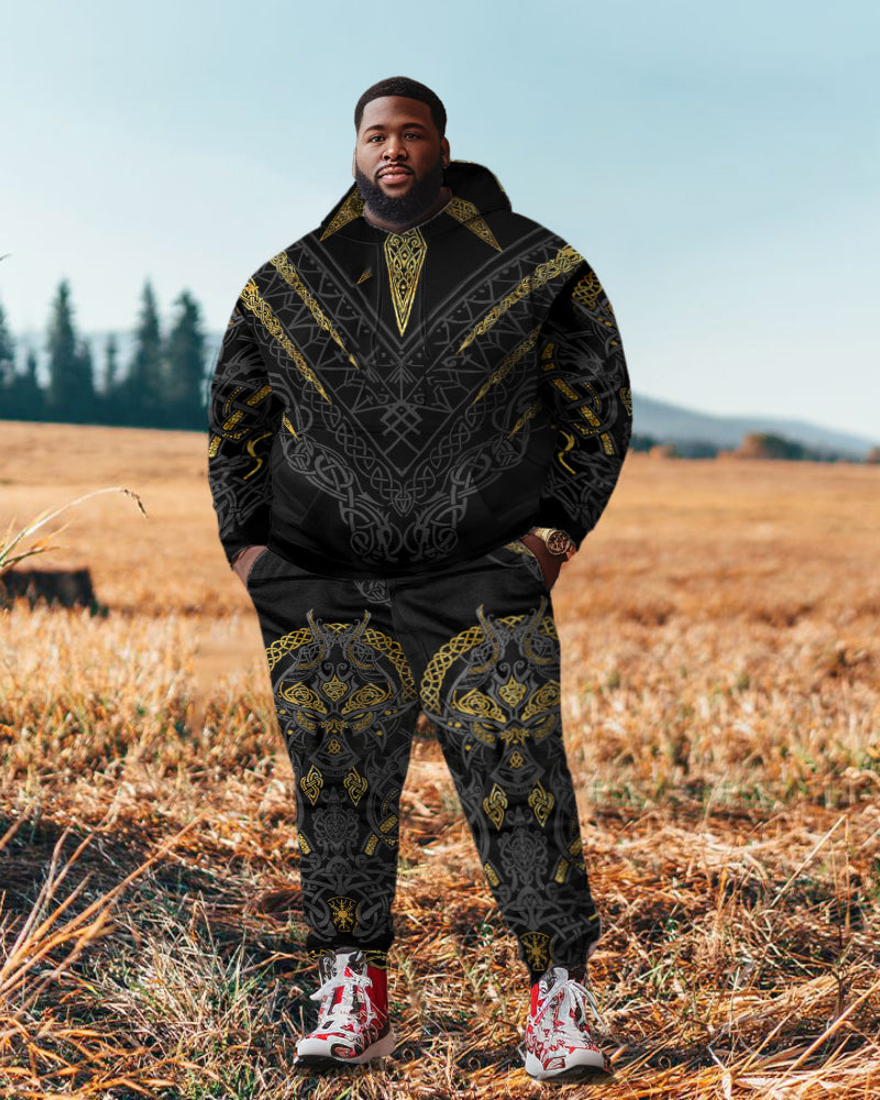 Big & Tall Streetwear Hoodie Sweatpants Set for big men view 1