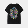 Big & Tall Black Graffiti Streetwear T-Shirt for big men view 2