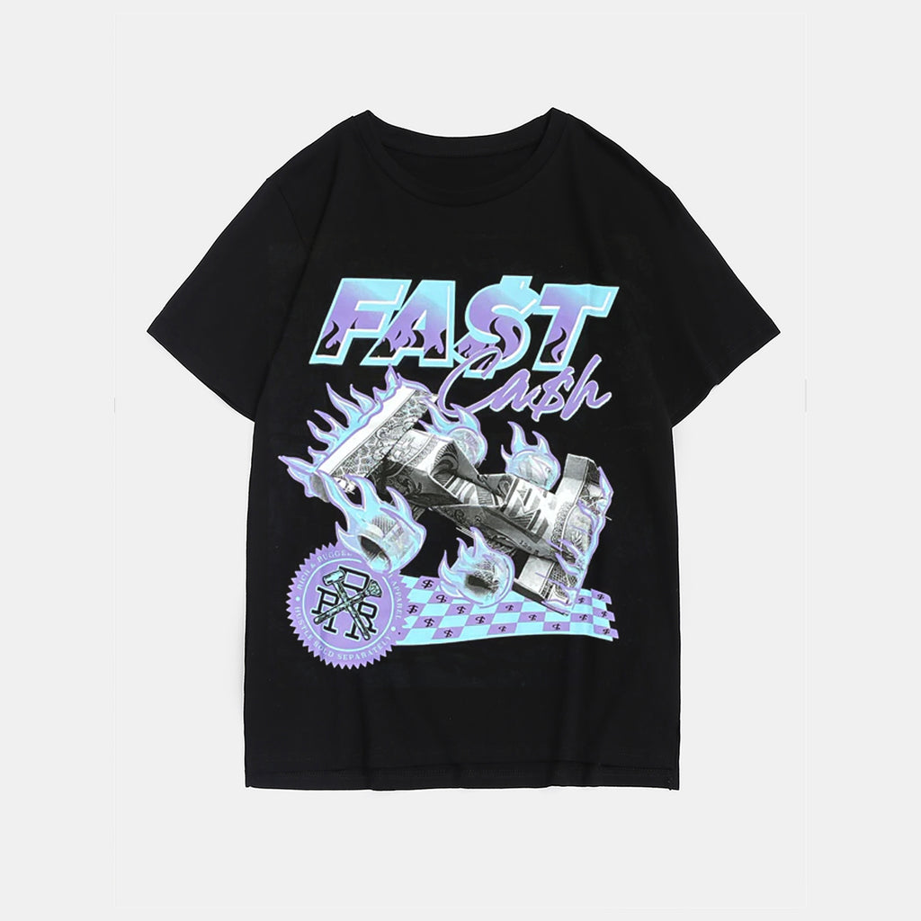 Big & Tall Black Streetwear T-Shirt for big men view 2
