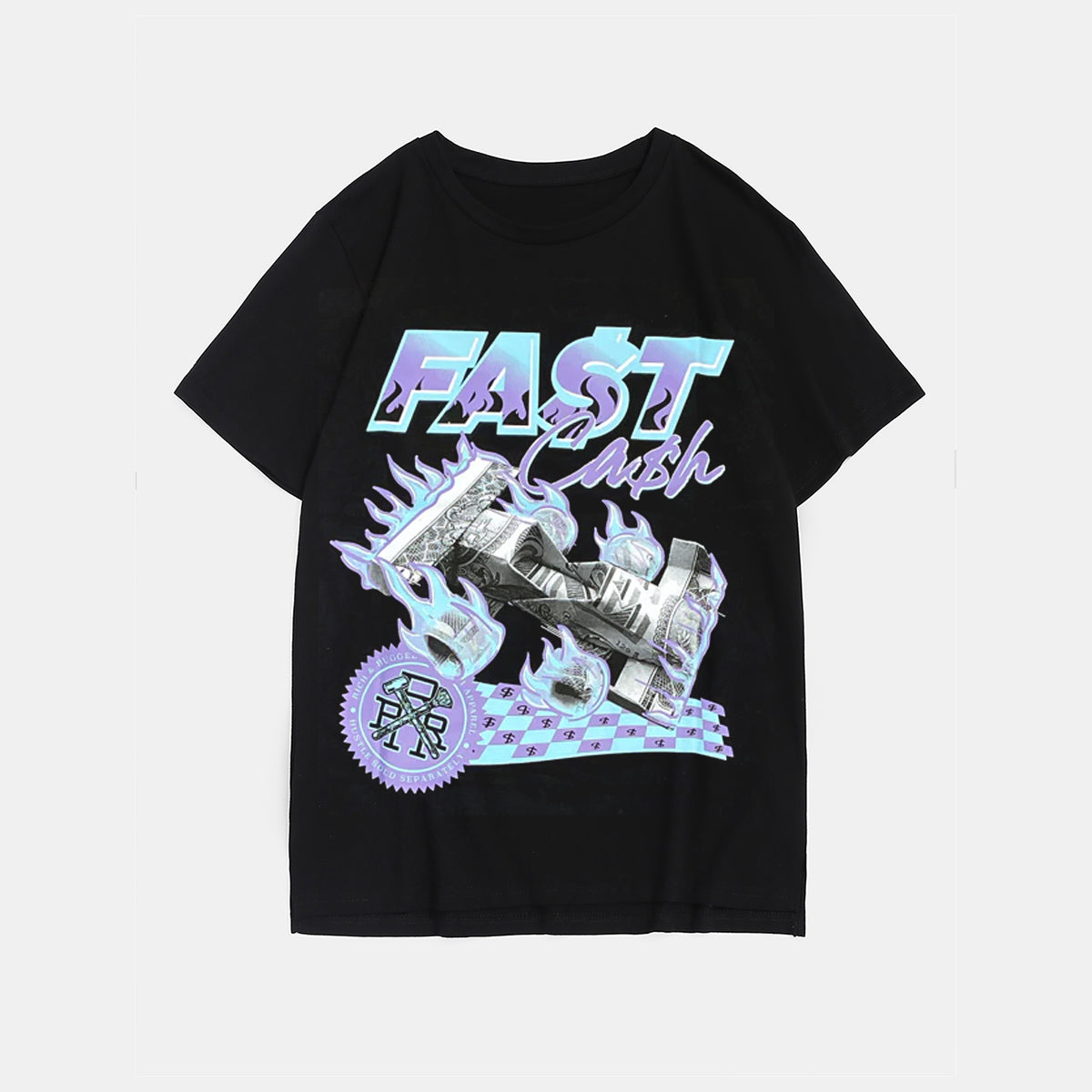 Big & Tall Black Streetwear T-Shirt for big men view 2