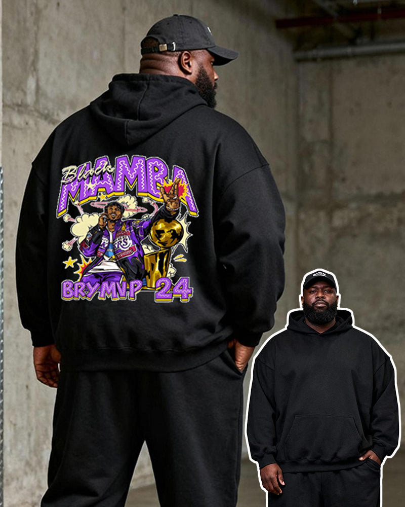 Big & Tall Graphic Athletic Hoodie Sweatpants Set for big men view 2