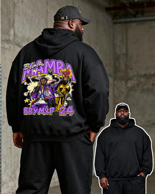 Big & Tall Graphic Athletic Hoodie Sweatpants Set for big men view 2