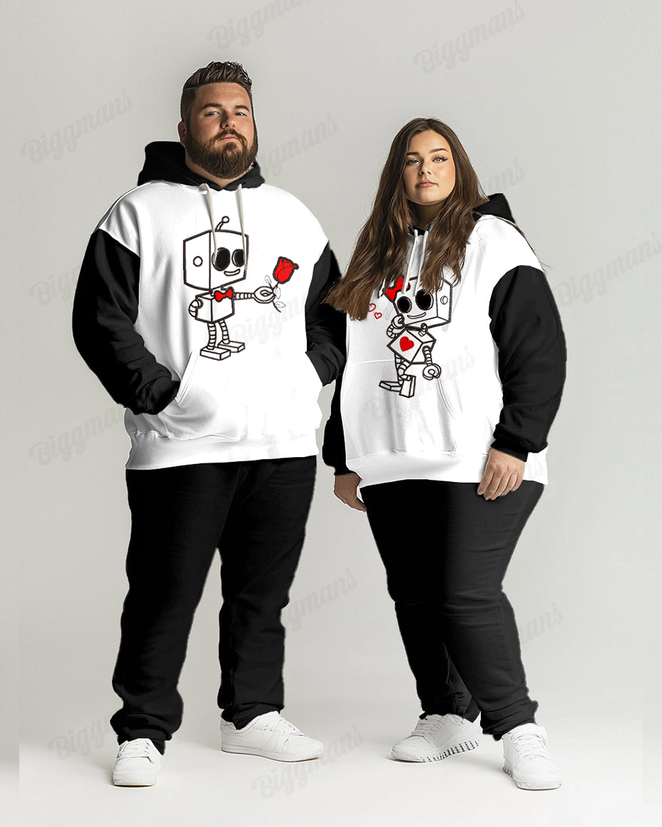 Big & Tall Colorblock Graphic Hoodie Sweatpants Set for big men view 1