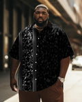 Big & Tall Patchwork Short Sleeve Shirt for big men