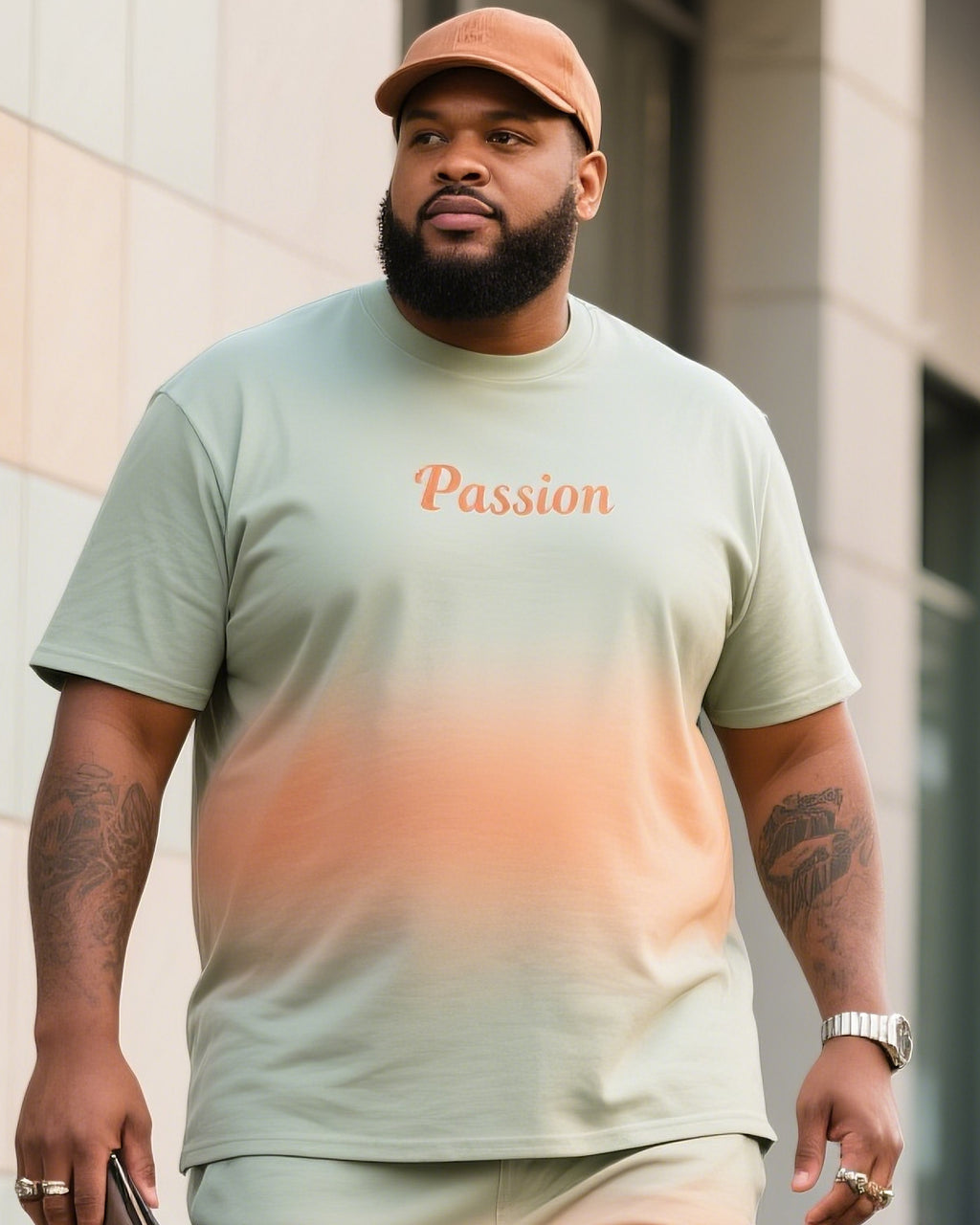 Big & Tall Streetwear T-Shirt Pants Set for big men view 1