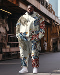 Big & Tall Floral Streetwear Hoodie Sweatpants Set for big men view 1
