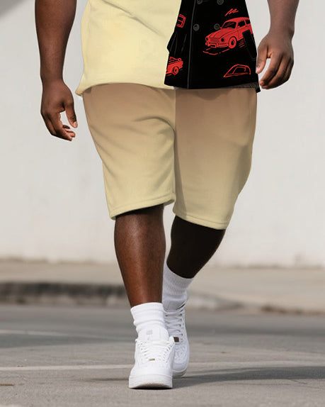Big & Tall Gradient Polo Shorts Set for big men view 3