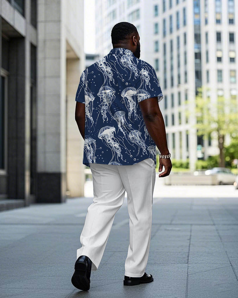 Big & Tall Hawaiian T-Shirt Pants Set for big men view 4