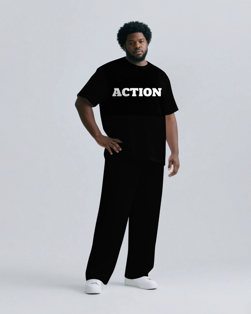 Big & Tall Streetwear T-Shirt Pants Set for big men view 1