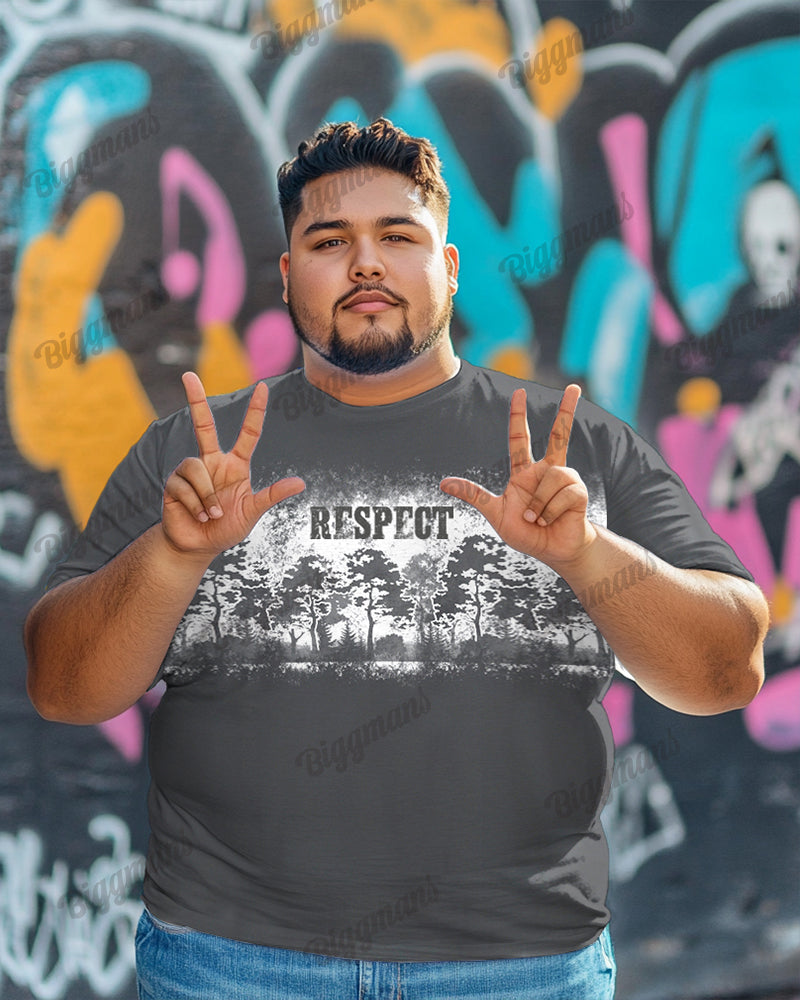Big & Tall Solid Color Streetwear T-Shirt for big men