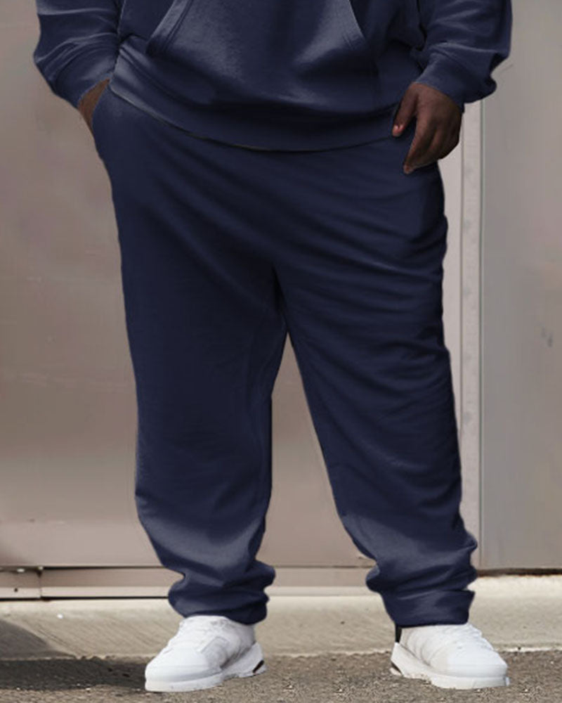 Big & Tall Striped Graphic Hoodie Sweatpants Set for big men view 3