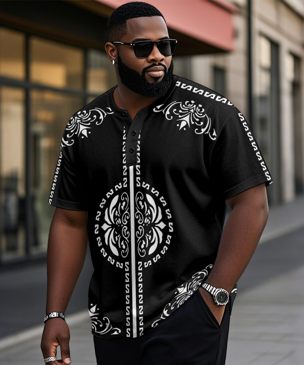 Big & Tall Black Vintage T-Shirt for big men view 1