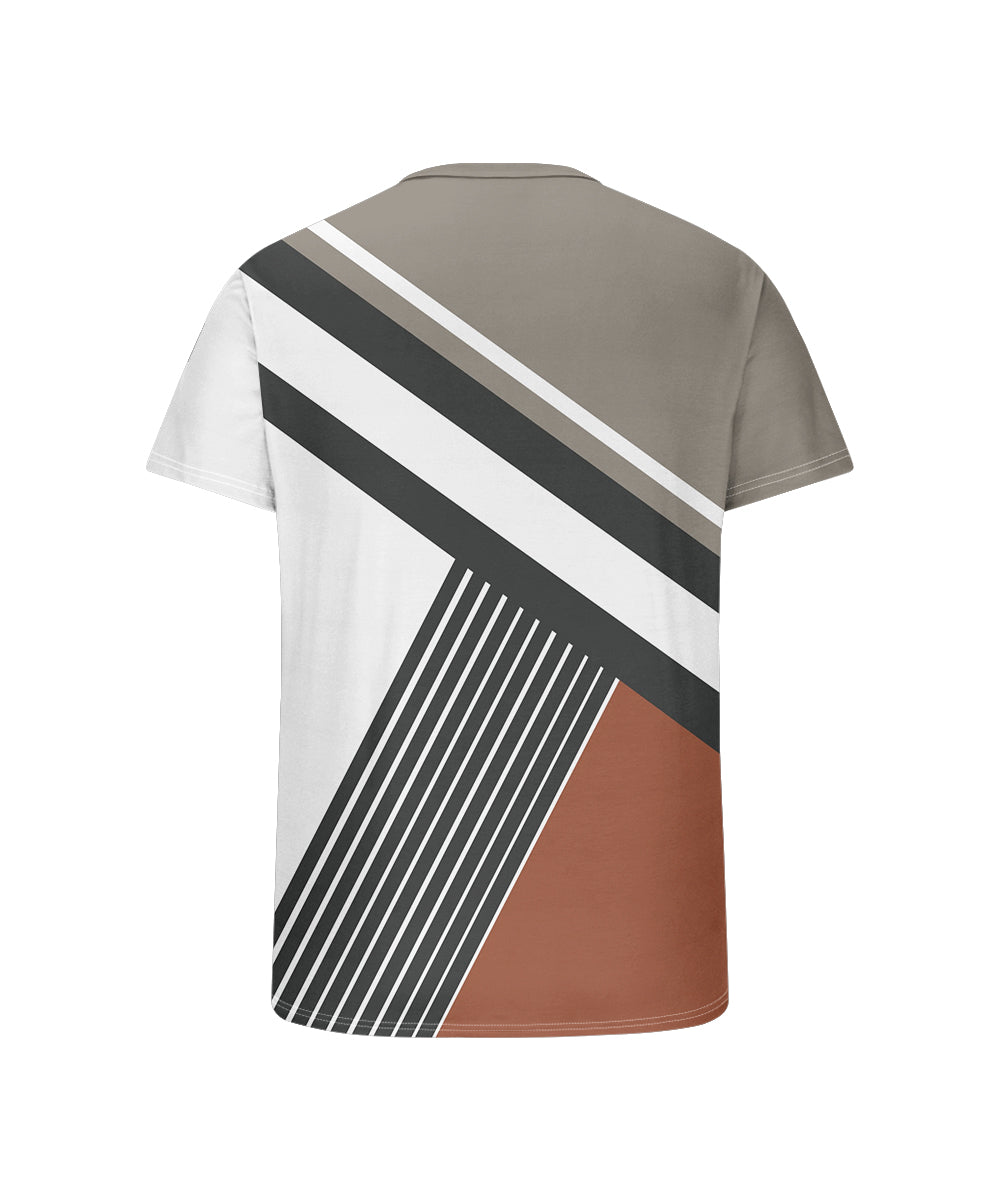Big & Tall Gray Striped Patchwork T-Shirt for big men view 5