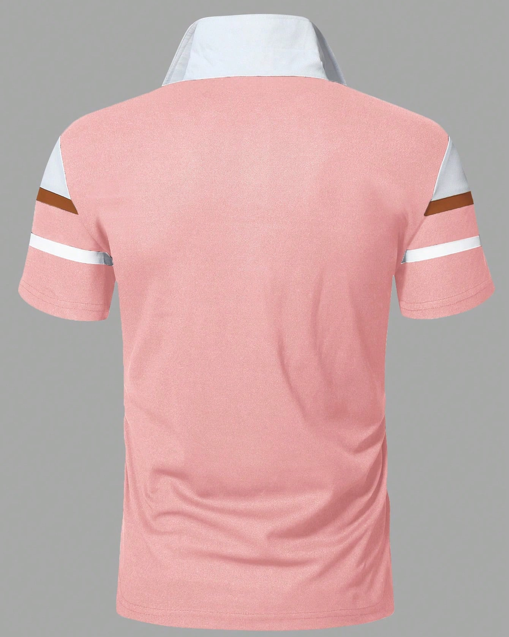 Big & Tall Pink Striped Short Sleeve Shirt for big men view 2