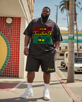 Big & Tall Juneteenth Vintage T-Shirt Shorts Set for big men view 1