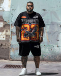 Big & Tall Graphic T-Shirt Shorts Set for big men view 1