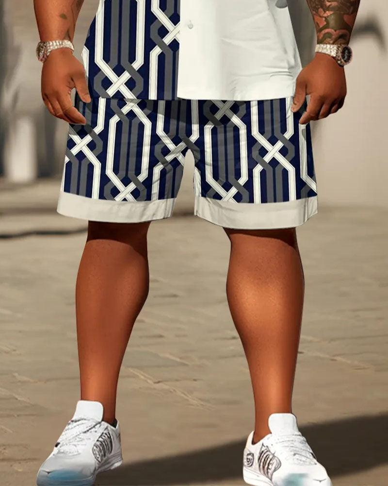 Big & Tall Geometric Patchwork Jeans for big men view 3
