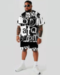 Big & Tall Graphic T-Shirt Shorts Set for big men view 1