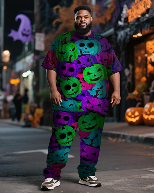 Big & Tall Graffiti Streetwear T-Shirt Pants Set for big men view 1