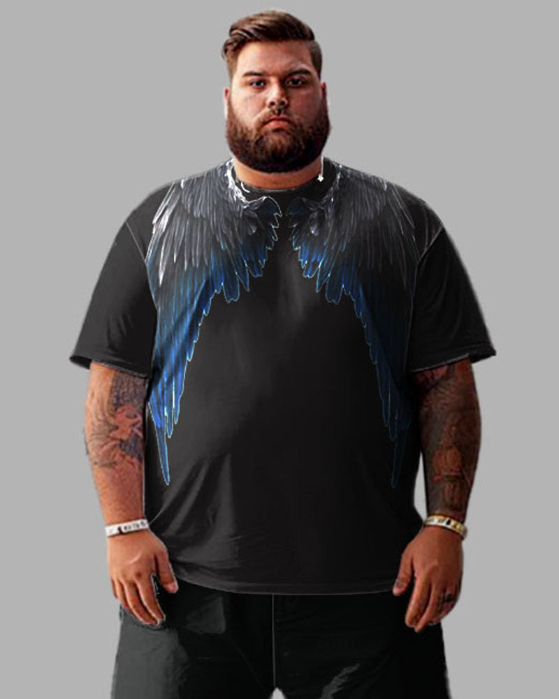 Big & Tall Streetwear T-Shirt Shorts Set for big men view 3