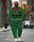 Big & Tall Green Graphic T-Shirt Pants Set for big men view 1