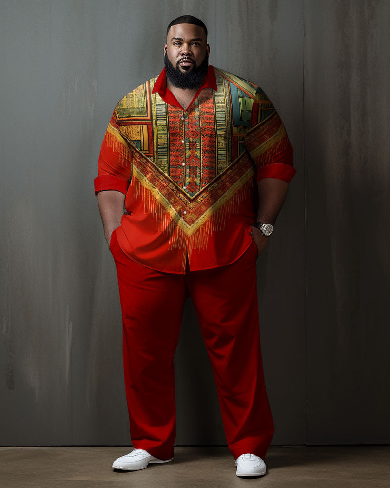 Big & Tall Business Casual Shirt Pants Set for big men view 1
