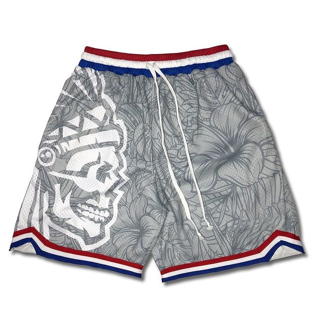Big & Tall Streetwear Skull Athletic Shorts for big men