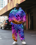 Big & Tall Gradient Smiley Hoodie for big men view 1