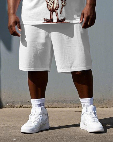 Big & Tall Graphic T-Shirt Shorts Set for big men view 3