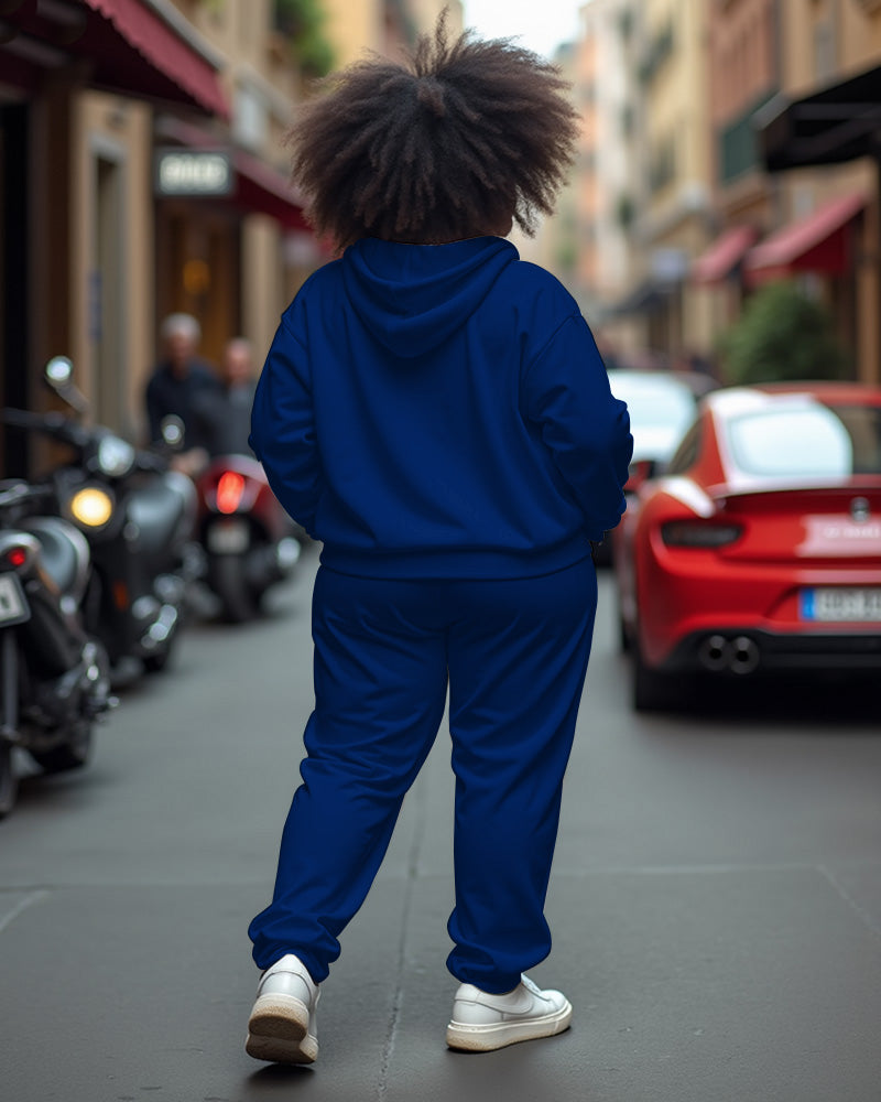 Big & Tall Graphic Hoodie Sweatpants Set for big men view 2