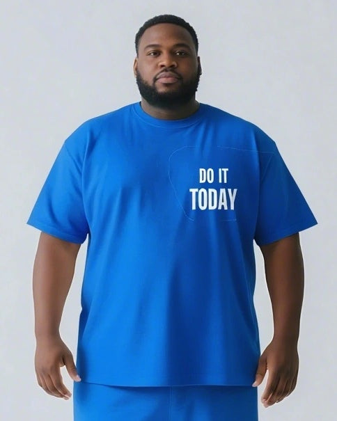 Big & Tall Graphic Streetwear Two-piece Set for big men view 12