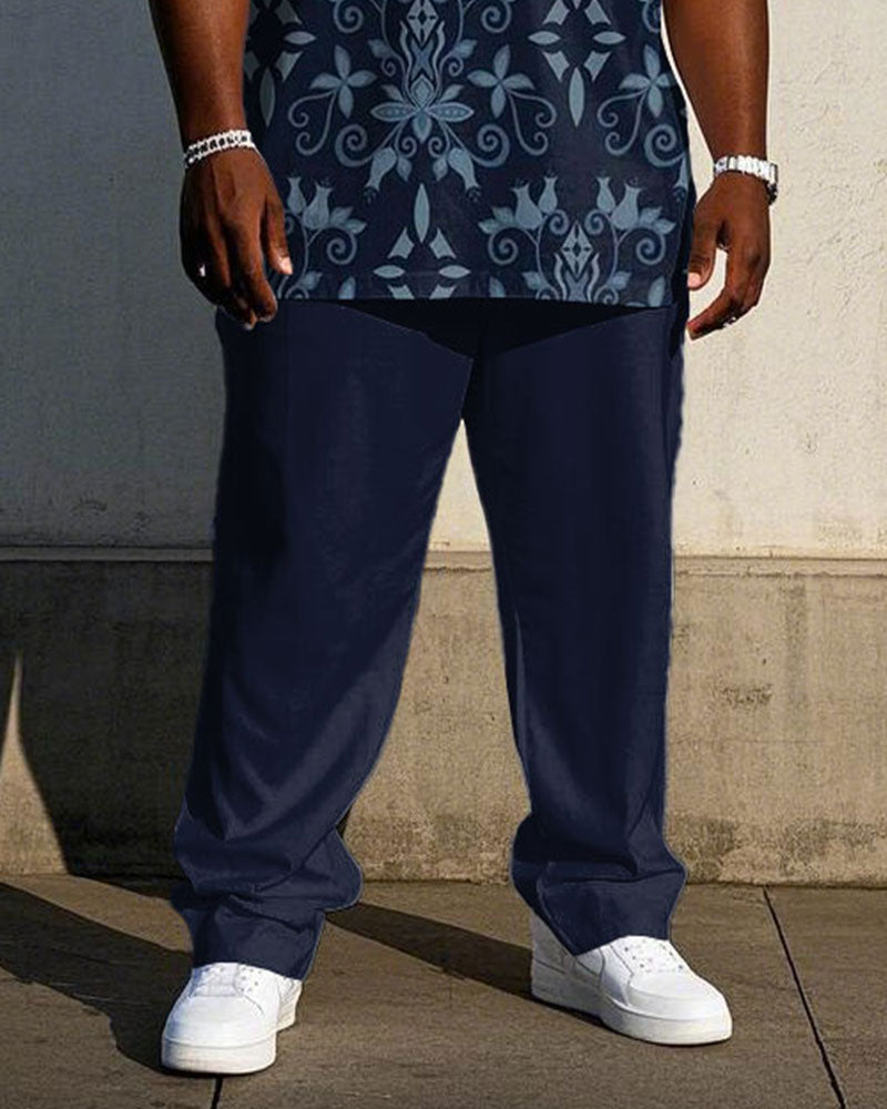 Big & Tall Graphic Vintage T-Shirt Pants Set for big men view 3