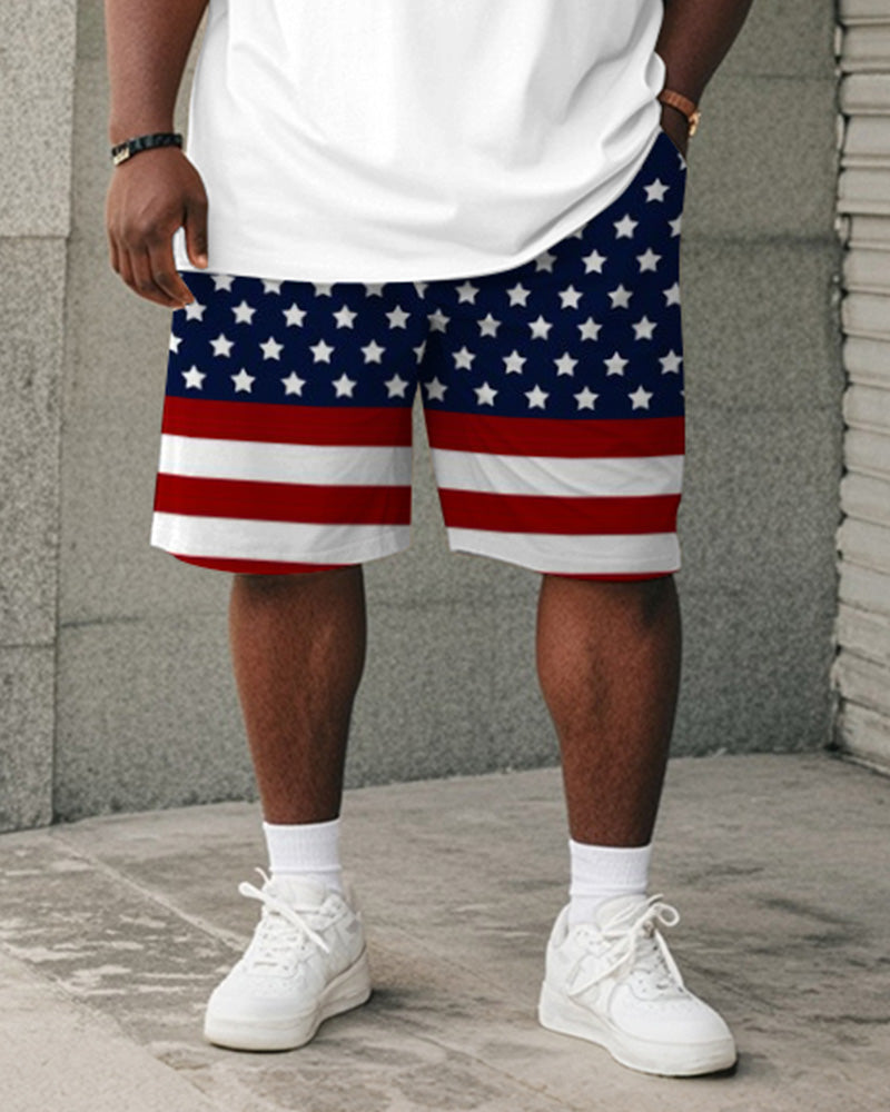 Big & Tall Graphic T-Shirt Shorts Set for big men view 3